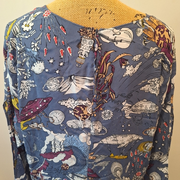 Dorothee Schumacher Fantastic Long Sleeve Psychedelic Print Journey Blouse - Picture 15 of 16